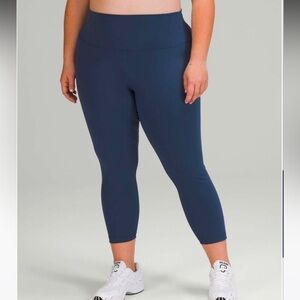 Lululemon Wunder Train High-Rise Crop 23" in Mineral Blue